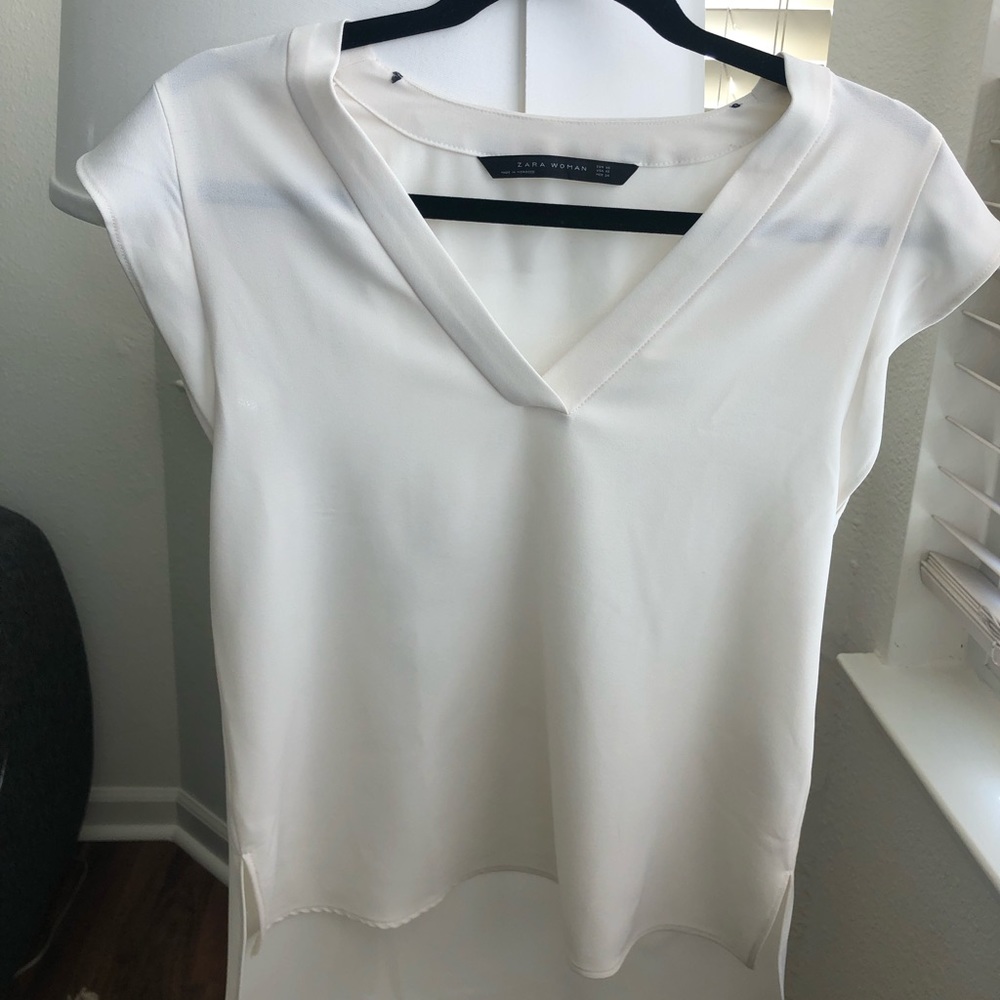 Zara sleeveless white blouse